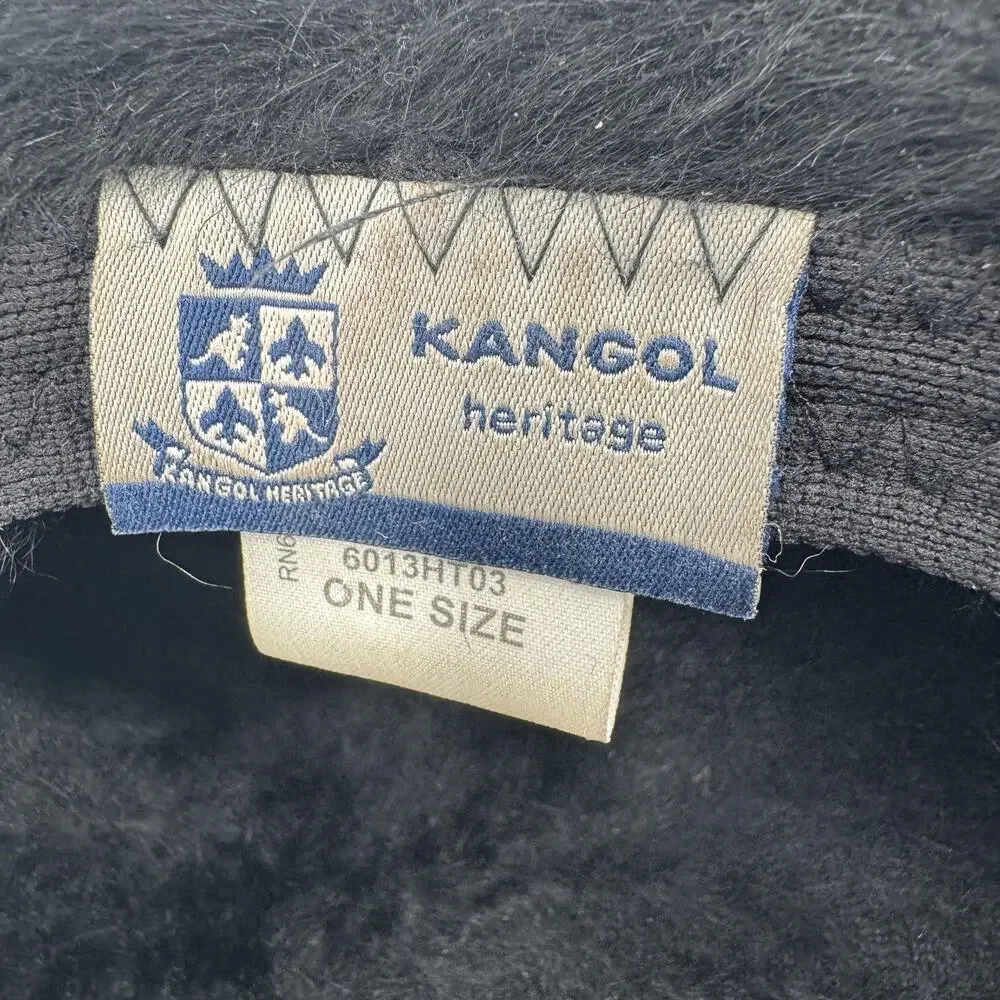 Kangol Heritage Furgora Wendy Black Angora Blend Fuzzy Cap Hat One Size